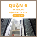 Bán nhà mới xây hẻm 208 Bà Hom, P13, Quận 6 – Gần chợ Phú Lâm, giá cực tốt